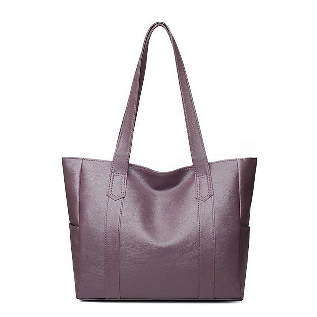 Bag Black – Leather Large Faux Women's Tote Stylish FashionChic