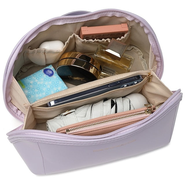 Women's Cosmetic Makeup Handbag Leather PU Bag Travel FashionChic