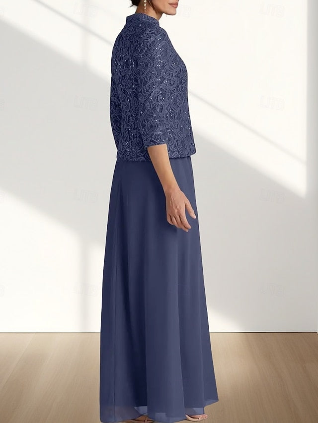 Two Mother Piece the A-Line Wedding Bride Guest of Elegant Dress FashionChic