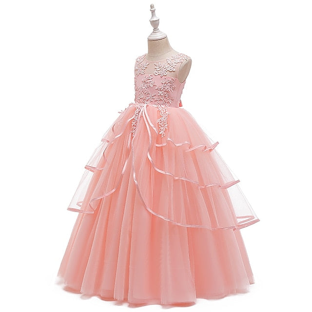 Color Solid Kids Party Sleeveless Dress Girls' FashionChic
