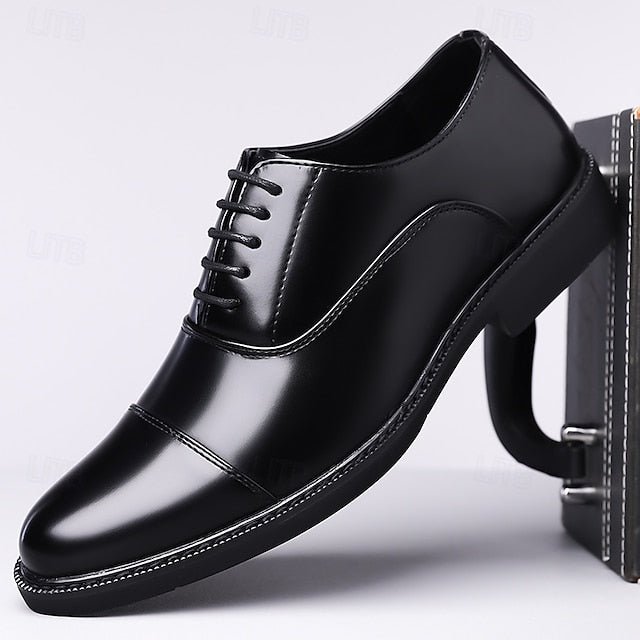 Shoes Dress Brown Oxford Design Cap-Toe Classic Men's – FashionChic