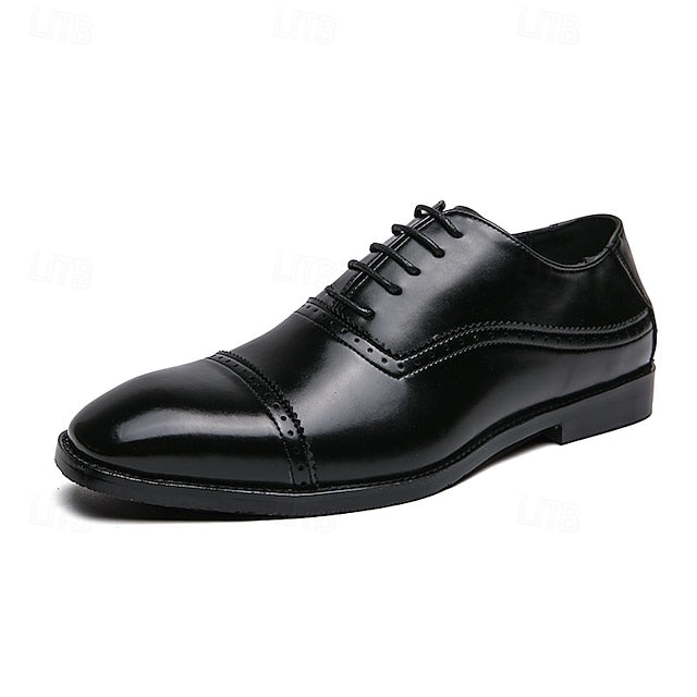 Classic Oxford – Leather Brown Shoes Men's Faux Brogue FashionChic