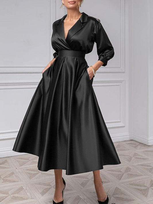 A-Line Dress Guest Tuxedo Dresses Elegant Wedding Cocktail FashionChic