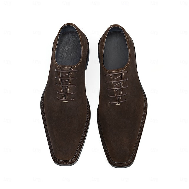 Oxford Dress Genuine Shoes Leather Suede Men's Cowhide - FashionChic