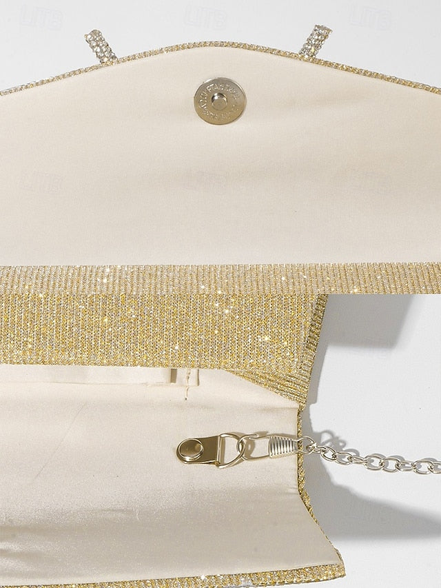 Purse Accent Blue Bow Rhinestone Clutch Glitter with FashionChic