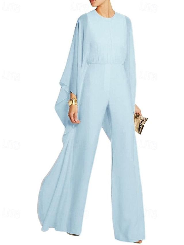 Simple the Dress Elegant of Cape Jumpsuit Bride Mother FashionChic