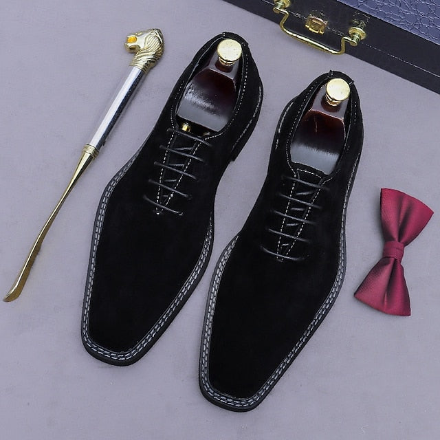 Oxford Dress Genuine Shoes Leather Suede Men's Cowhide - FashionChic