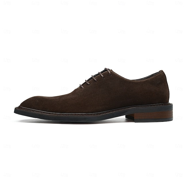 Oxford Dress Genuine Shoes Leather Suede Men's Cowhide - FashionChic