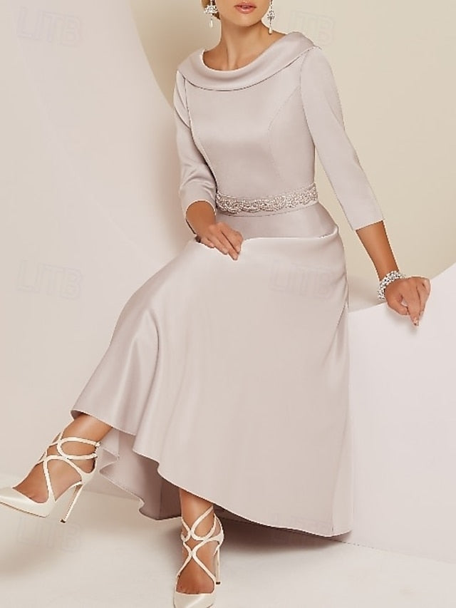 Vintage Bateau A-Line Elegant the Mother of Dress Bride FashionChic