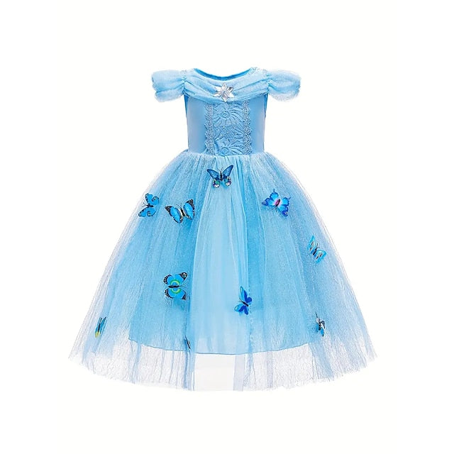 Party Tulle Flower Costume Theme Dress Frozen Elsa Girl Princess FashionChic