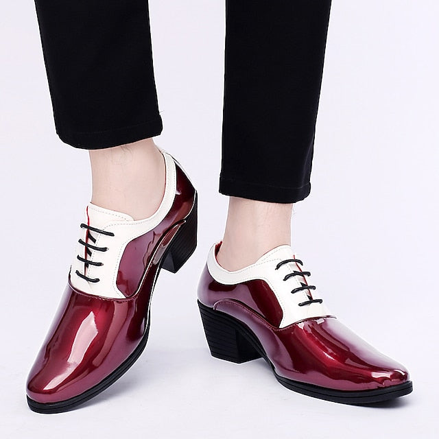 Faux Shoes White Oxford and Red Leather Men's Patent – FashionChic