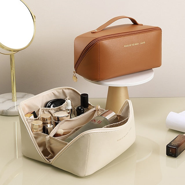Women's Cosmetic Makeup Handbag Leather PU Bag Travel FashionChic