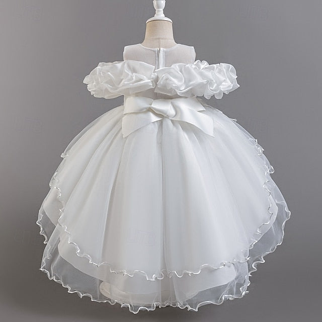 Floral Party Girls' Dress Flower Kids Wedding Short Sleeve FashionChic