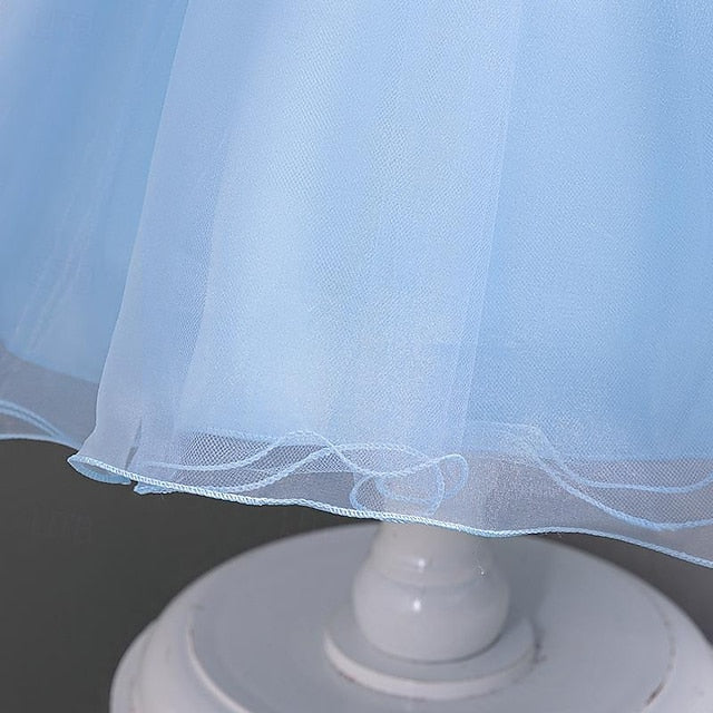 Party Sleeveless Kids Girls' Floral Dress Wedding Sequin FashionChic