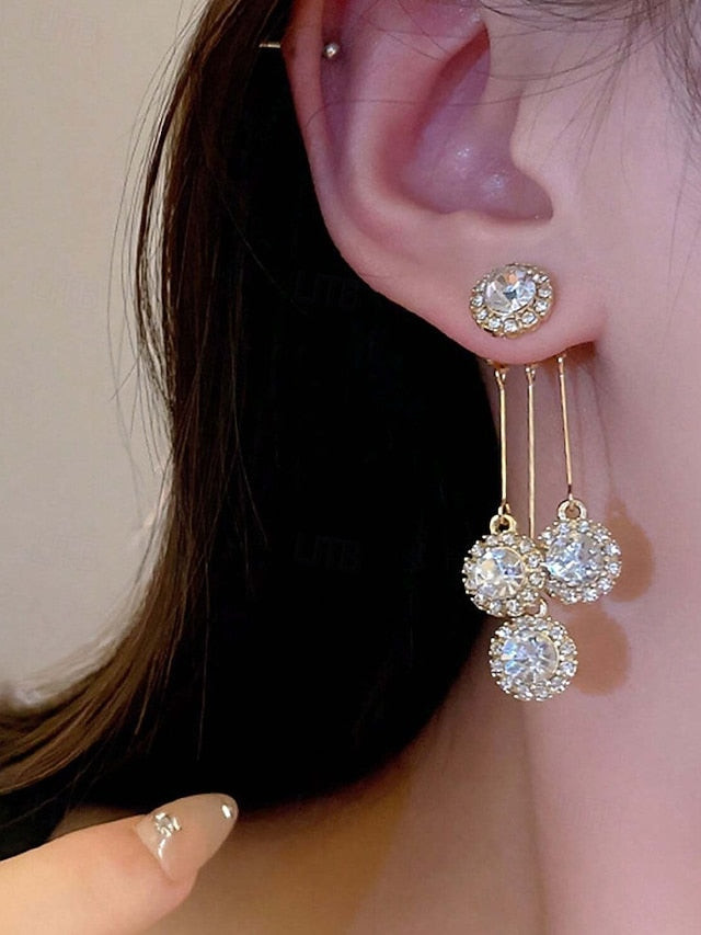 Dangle Sparkling Earrings Elegant Women – for Crystal FashionChic