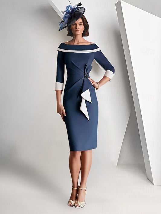 Sheath Simple Vintage Dress Mother Bride / Column of the Elegant FashionChic