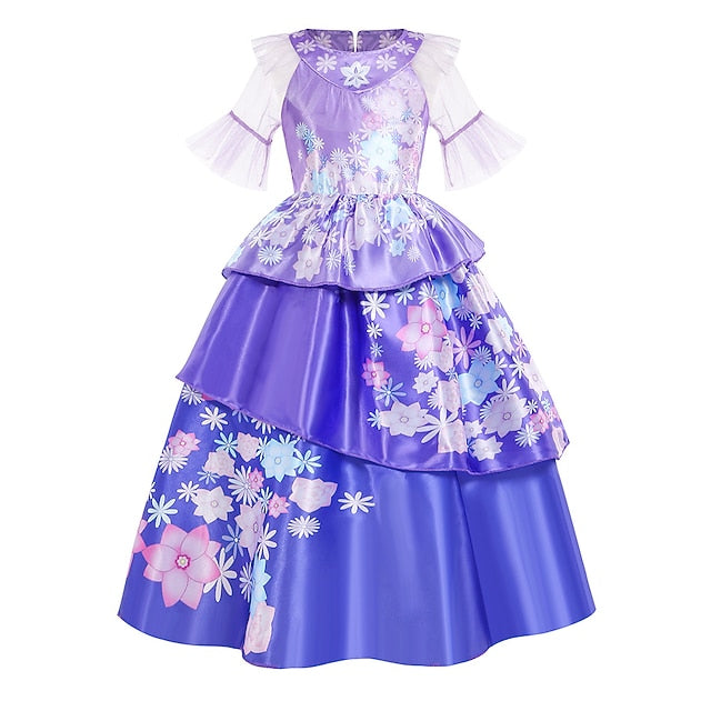 Isabela Girl Madrigal Encanto Flower Dress Fairytale Princess FashionChic