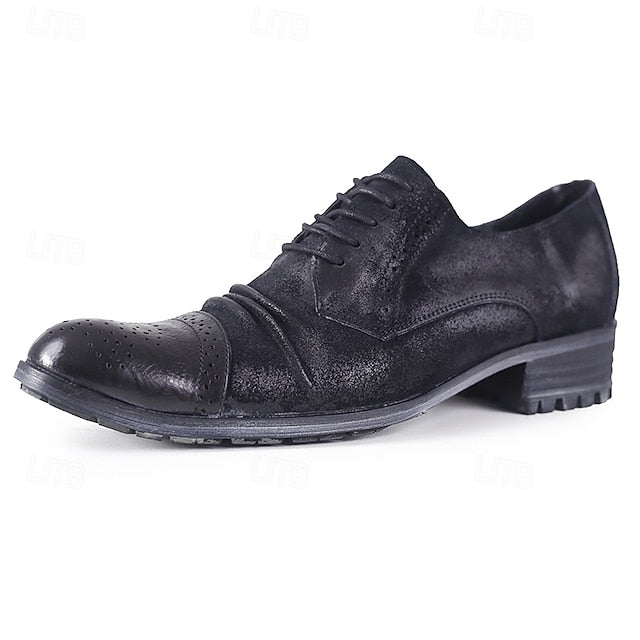 Vintage Genuine Dress Oxford Shoes Leather – Brogue Men's FashionChic