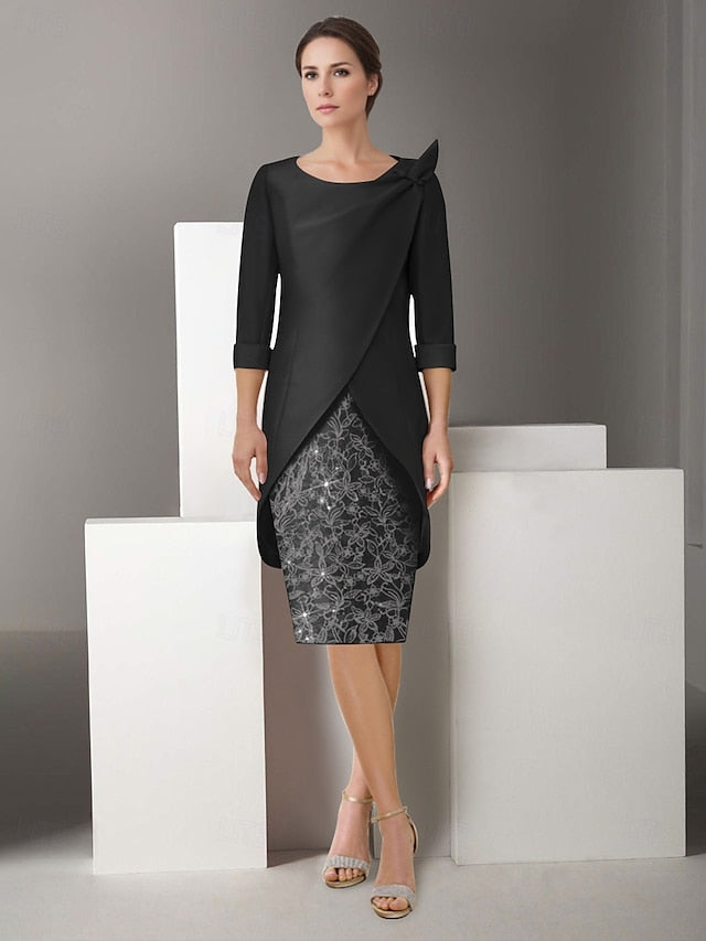 Sheath the of Piece Embroidered Mother Suit Two Dress Jacket FashionChic