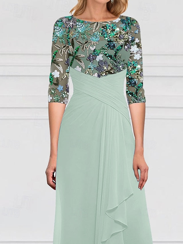 the A-Line SkyBeaded Dress Gown Sparkle of Bride Mother FashionChic