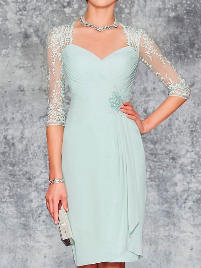 the of Wedding Two Dress Piece Bride Beach Mother Sheath FashionChic