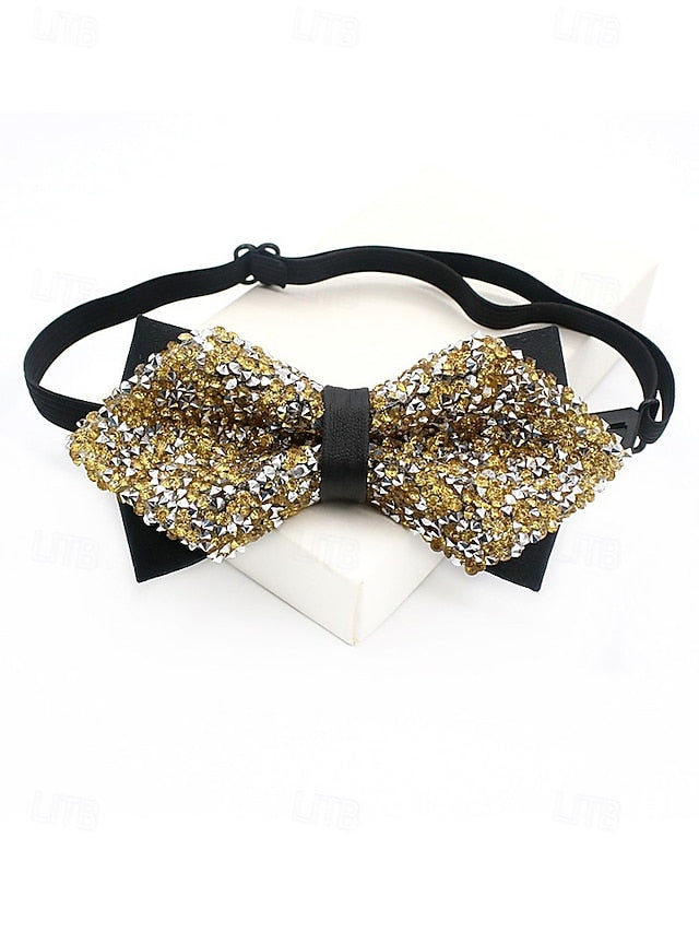 Tie Christmas Polyester – Bow Sequins Men's Sparkling FashionChic