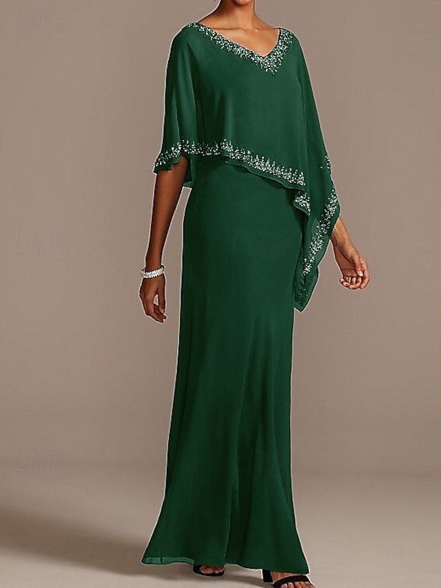 of V Dress Guest Sheath Elegant Mother the Neck Bride Wedding FashionChic