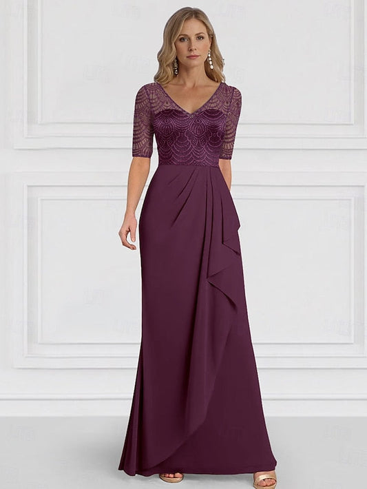 Mother V A-Line Guest Wedding the Elegant Neck Bride Dress of FashionChic