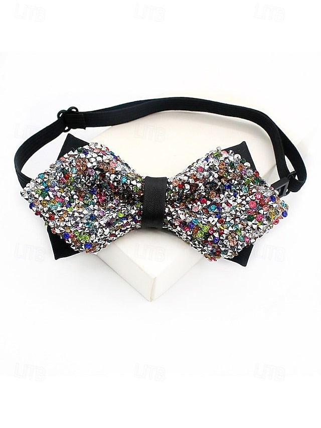 Tie Christmas Polyester – Bow Sequins Men's Sparkling FashionChic