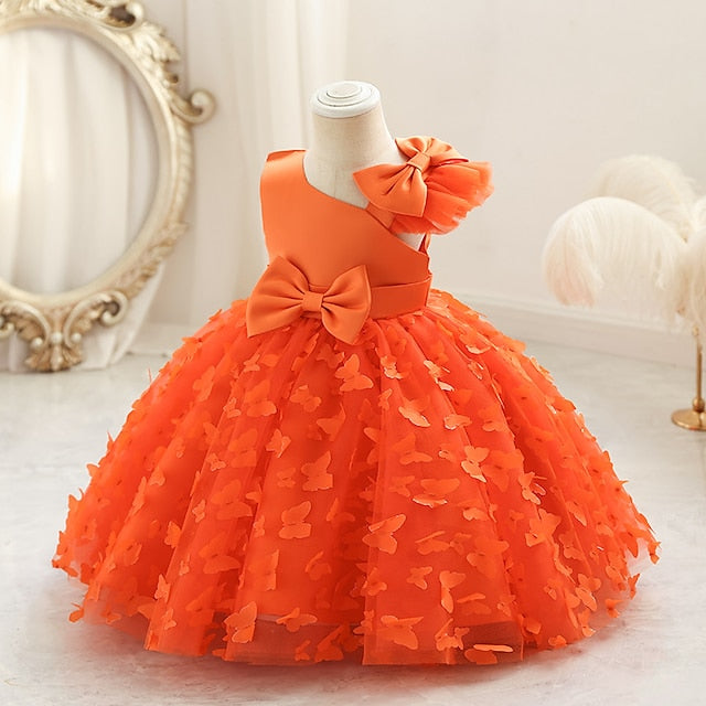 Girls' Color Party Solid Dress Sleeveless Toddler FashionChic