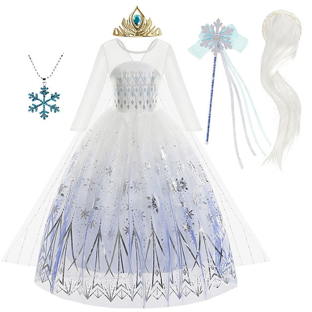 Girl Fairytale Dress Frozen Princess Vacation Elsa Flower FashionChic