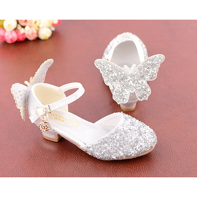 Princess Shoes Girls' Glitter Pink – Butterfly Sparkly FashionChic
