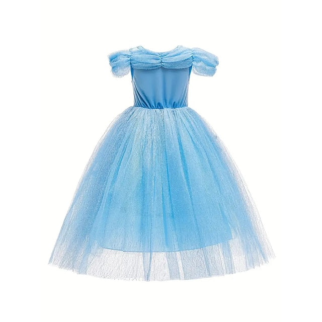 Dress Elsa Tulle Party Flower Princess Frozen Costume Girl Theme FashionChic