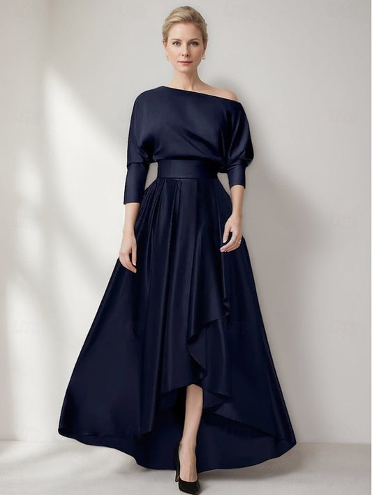 Evening Formal Dress Elegant Asymmetrical Wedding Gown A-Line FashionChic