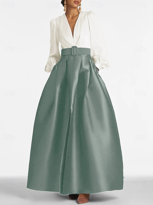 Wedding Floor High Split Gown Formal Evening A-Line Dress Guest FashionChic