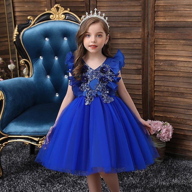 Solid Sequin Kids Dress Flower Girls' Color Party FashionChic
