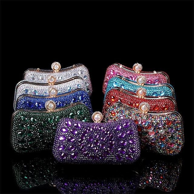 Multicolor Crystal Luxury Clutch – Women's Evening FashionChic