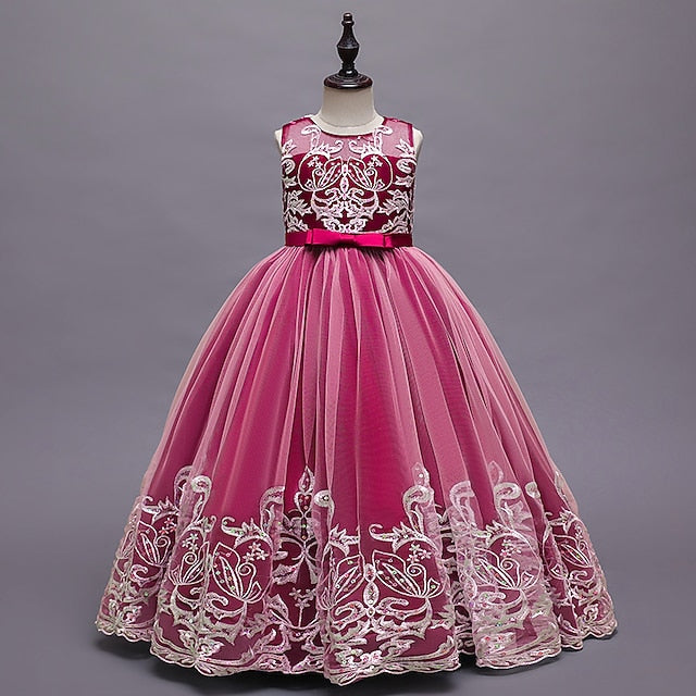 Kids Christening Wedding Girls' Flower Dress Sleeveless FashionChic