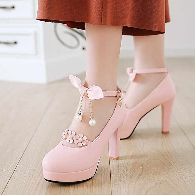 Mary Wedding Elegant Heels �?Platform Girls' Jane White FashionChic