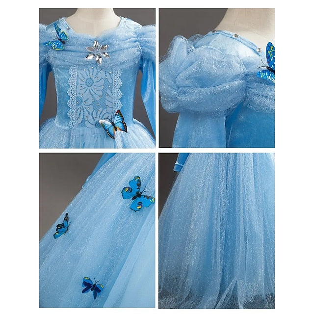 Dress Elsa Tulle Party Flower Princess Frozen Costume Girl Theme FashionChic