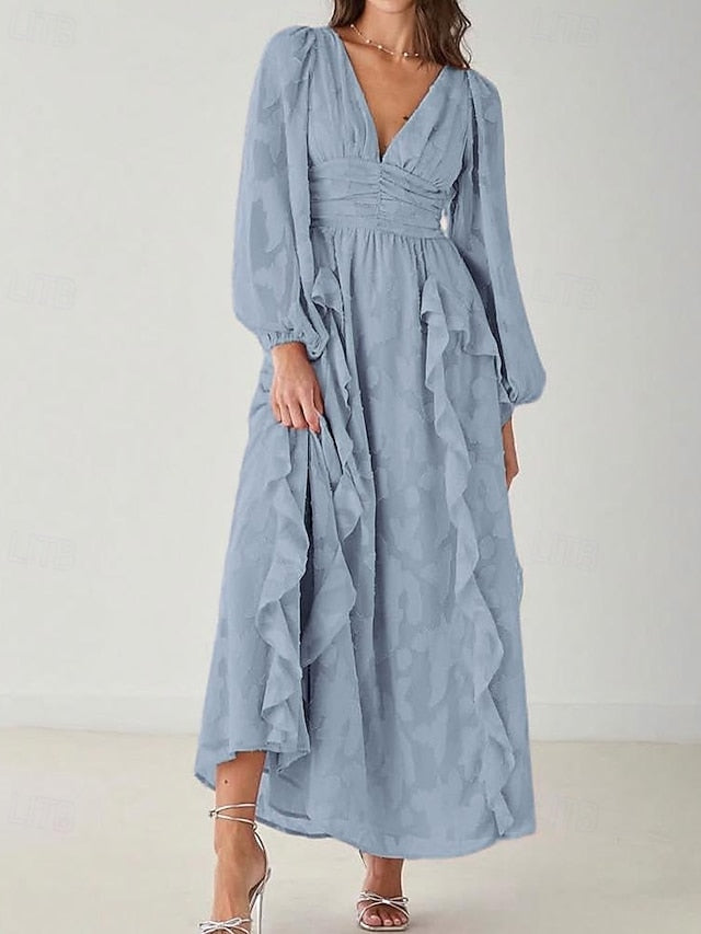 of Elegant A-Line Bride Mother the V Simple Dress Minimalist FashionChic