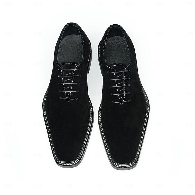 Oxford Dress Genuine Shoes Leather Suede Men's Cowhide - FashionChic