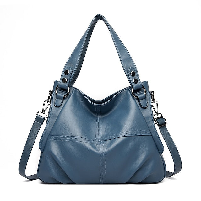 Bag Burgundy – Faux Women's Large Leather Shoulder FashionChic