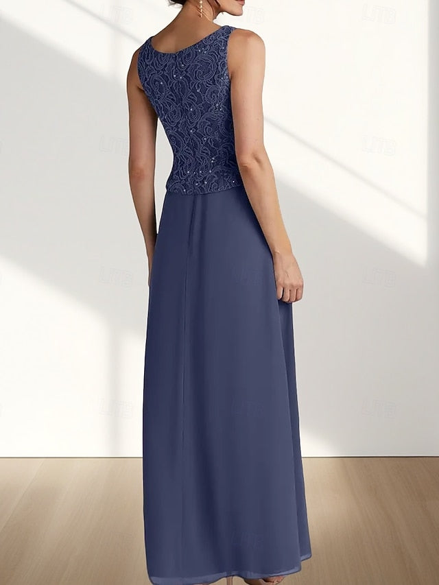 Piece Guest Mother Wedding of A-Line the Two Bride Dress Elegant FashionChic