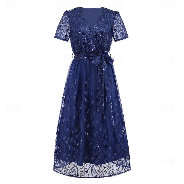 Mother Elegant V the Neck Bride A-Line Sequin of Dress FashionChic