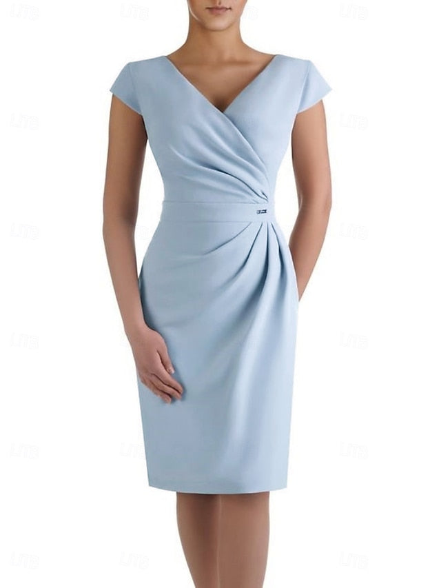 of the Guest Bride Mother Neck Elegant Dress Sheath V Wedding FashionChic