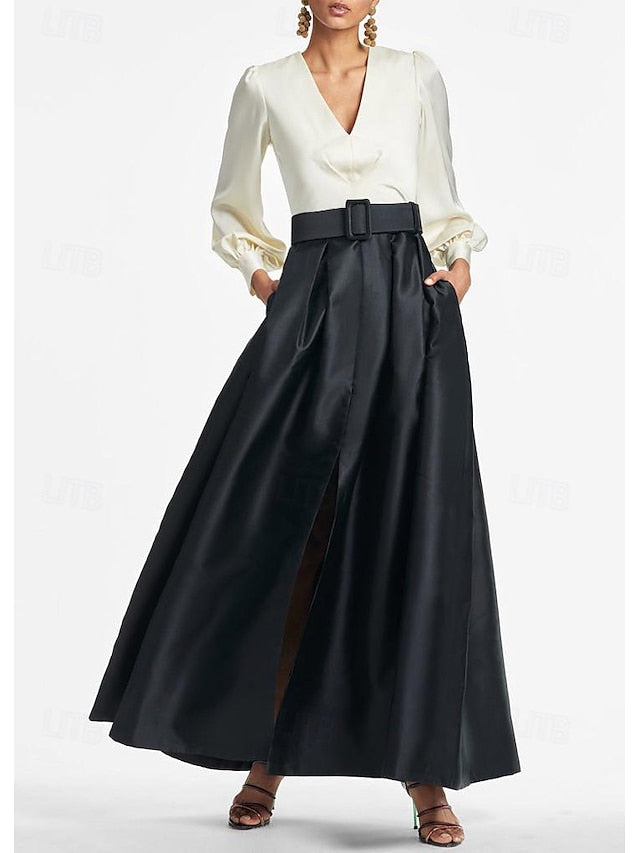 Wedding Floor High Split Gown Formal Evening A-Line Dress Guest FashionChic