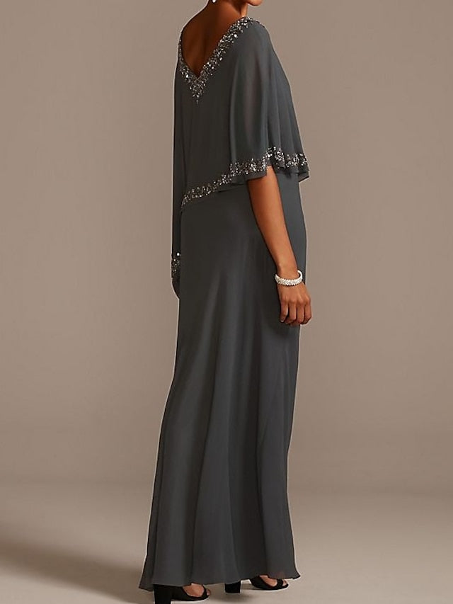 of V Dress Guest Sheath Elegant Mother the Neck Bride Wedding FashionChic