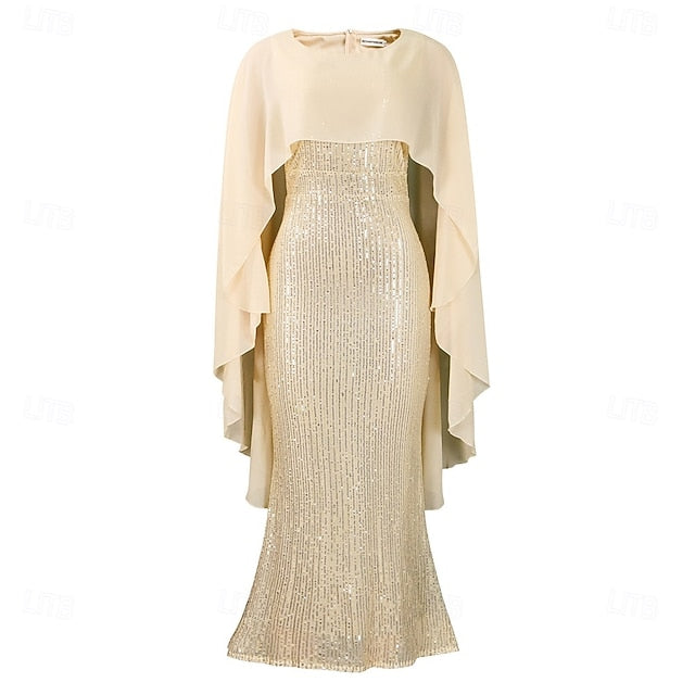 Dress the Crew of Mother Length Elegant Neck Floor Bride FashionChic
