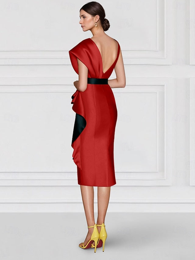 Elegant of Bride Evening Mother Formal Gown Sheath Dress the FashionChic